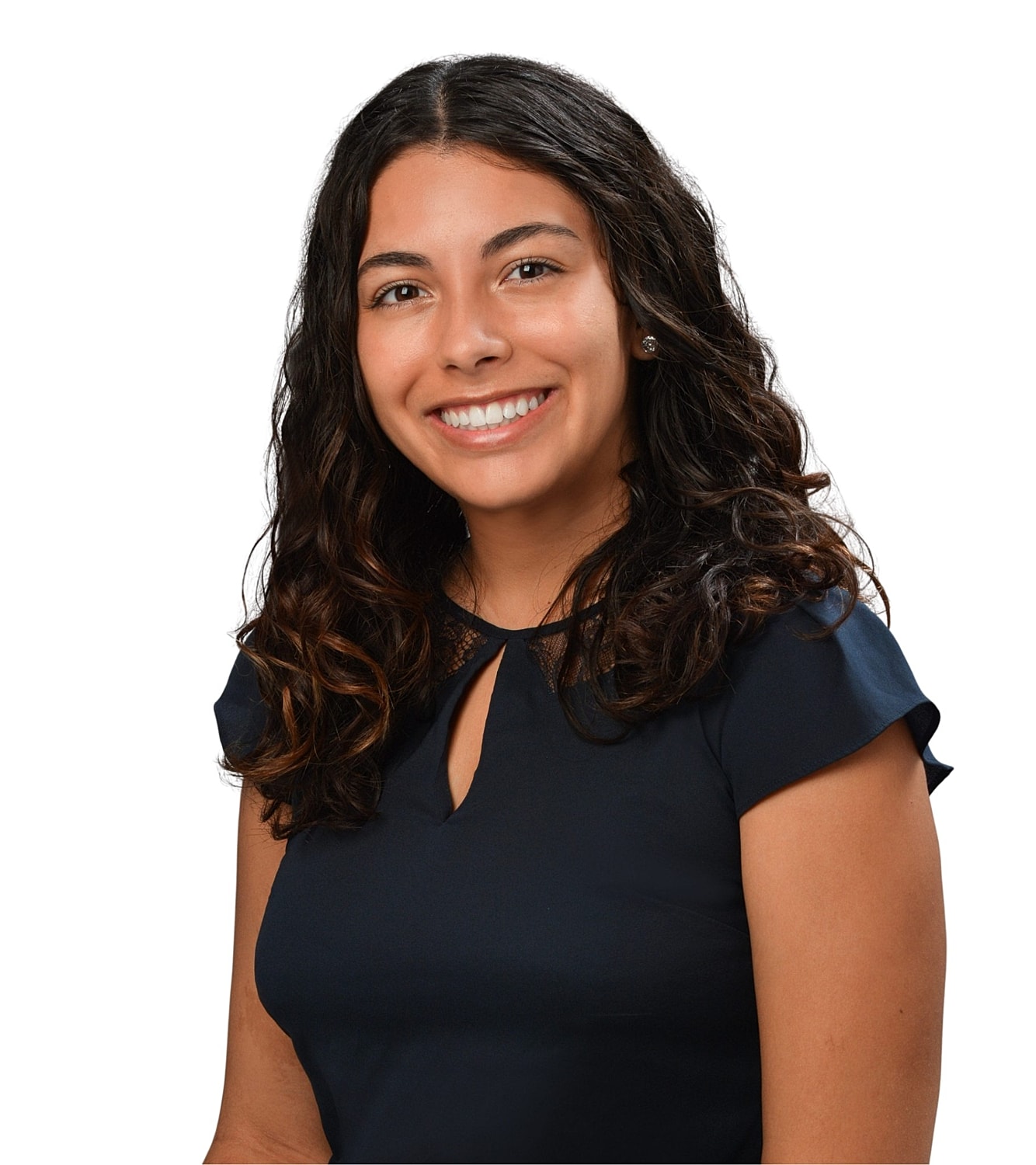 Smiling woman wearing a dark blouse.