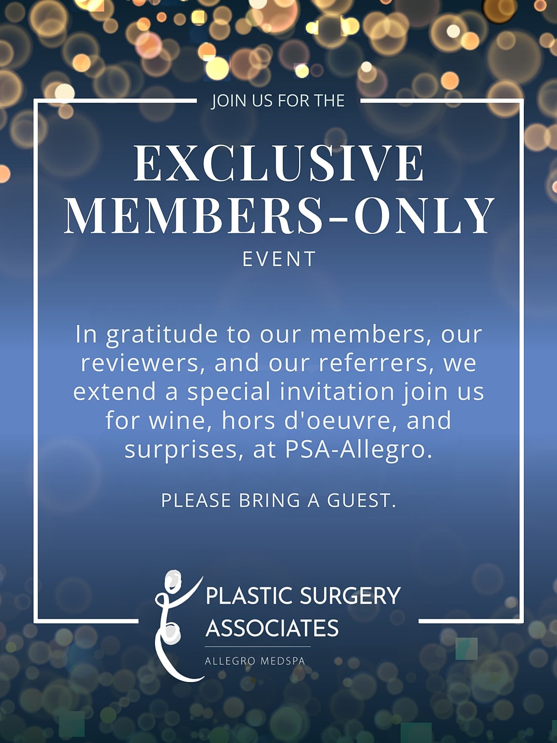 Exclusive members-only event invitation from PSA.